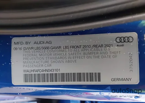 2017 Audi S6 4.0T Premium Plus z USA, uszkodzony, nr VIN WAUHFAFC4HN043101